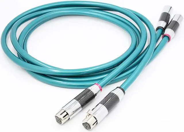 Alt view image 2 of 6 - A55  8NX OFC pure copper audio interconnect cable with carbon fiber XLR plug Length:0.5m