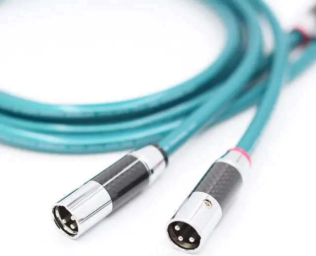 Alt view image 4 of 6 - A55  8NX OFC pure copper audio interconnect cable with carbon fiber XLR plug Length:0.5m