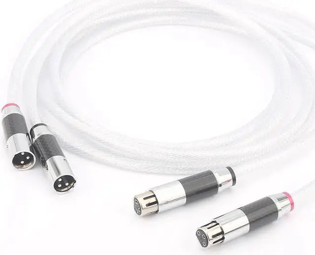 Main image of A58 5N Silver plated OCC XLR Balanced Audio Cable Male Female carbon fiber xlr Amp HiFi Length:0.5m