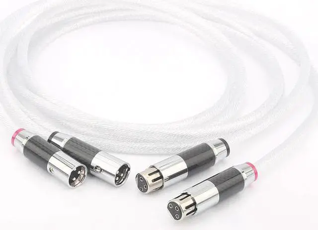 Alt view image 4 of 6 - A58 5N Silver plated OCC XLR Balanced Audio Cable Male Female carbon fiber xlr Amp HiFi Length:0.5m