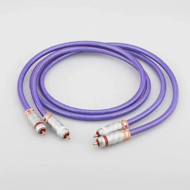 Main image of A20 OCC copper silver plated HiFi Audio RCA interconnect cable with RCA plug Analog HIFI Cable Length:2m