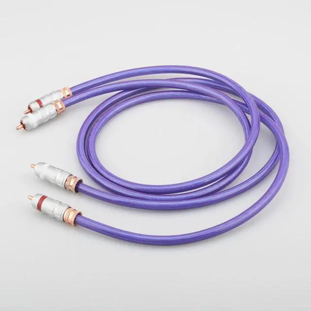 Alt view image 2 of 6 - A20 OCC copper silver plated HiFi Audio RCA interconnect cable with RCA plug Analog HIFI Cable Length:2m