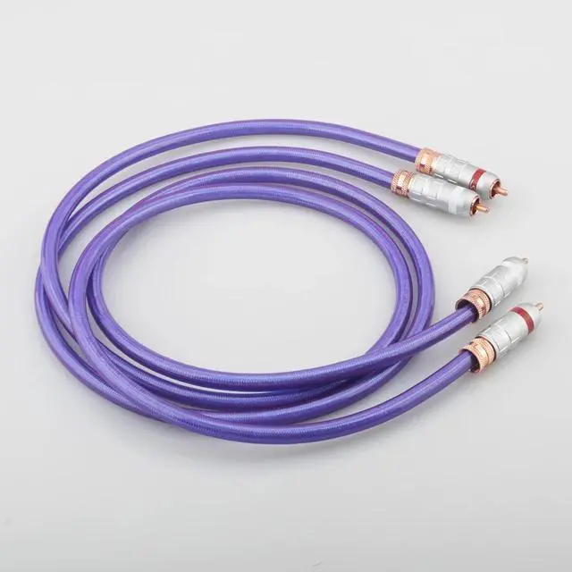 Alt view image 3 of 6 - A20 OCC copper silver plated HiFi Audio RCA interconnect cable with RCA plug Analog HIFI Cable Length:2m