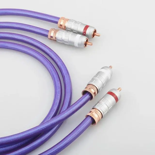 Alt view image 4 of 6 - A20 OCC copper silver plated HiFi Audio RCA interconnect cable with RCA plug Analog HIFI Cable Length:2m