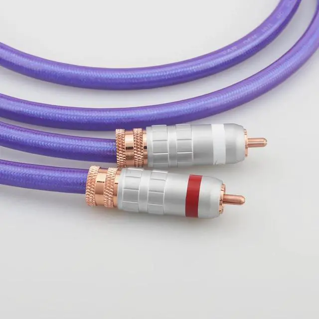 Alt view image 5 of 6 - A20 OCC copper silver plated HiFi Audio RCA interconnect cable with RCA plug Analog HIFI Cable Length:2m