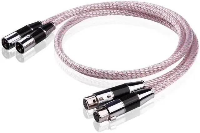 Main image of pair XLR Balance Interconnect Cable,wire With Carbon Fiber XLR Plug Length:1m