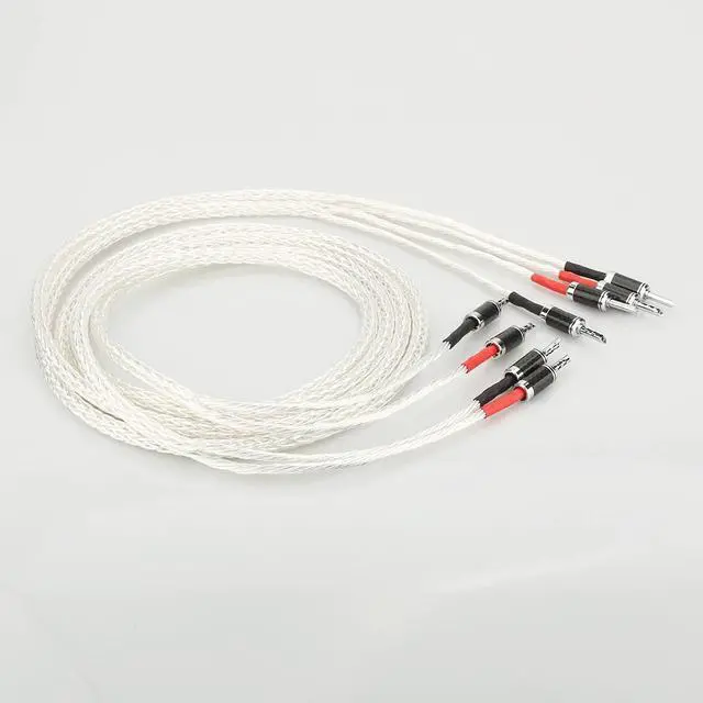 Alt view image 2 of 6 - 8N single silver Plated Twisted Speaker Cable Loudspeaker Cable For HIFI amplifier speaker Audiophile Length:(2.5m)