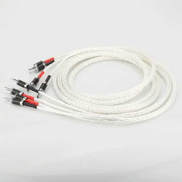 Alt view image 3 of 6 - 8N single silver Plated Twisted Speaker Cable Loudspeaker Cable For HIFI amplifier speaker Audiophile Length:(2.5m)