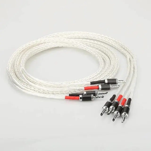 Alt view image 4 of 6 - 8N single silver Plated Twisted Speaker Cable Loudspeaker Cable For HIFI amplifier speaker Audiophile Length:(2.5m)