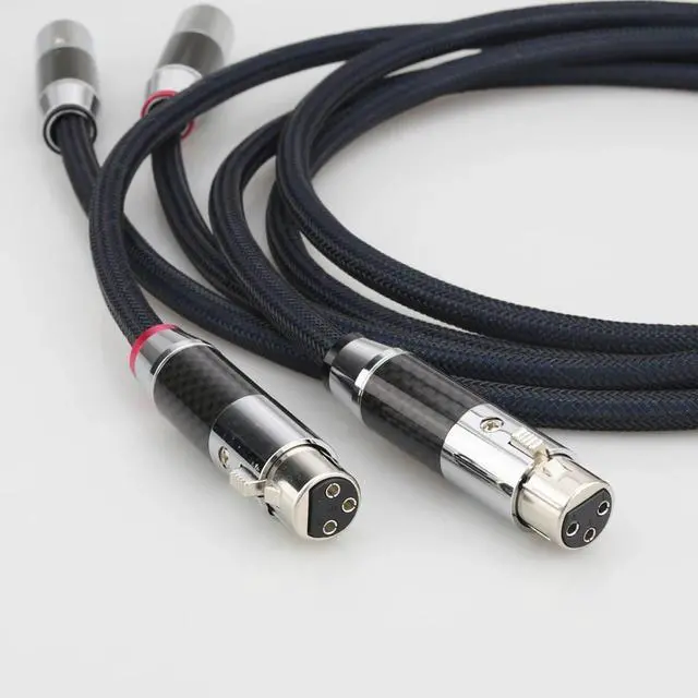 Alt view image 3 of 6 - A10 Silver Plated XLR Balanced HiFi Audio Interconnect Cables Female XLR to Male XLR XLR Wire Signal Line XLR Cables Length:1.5m