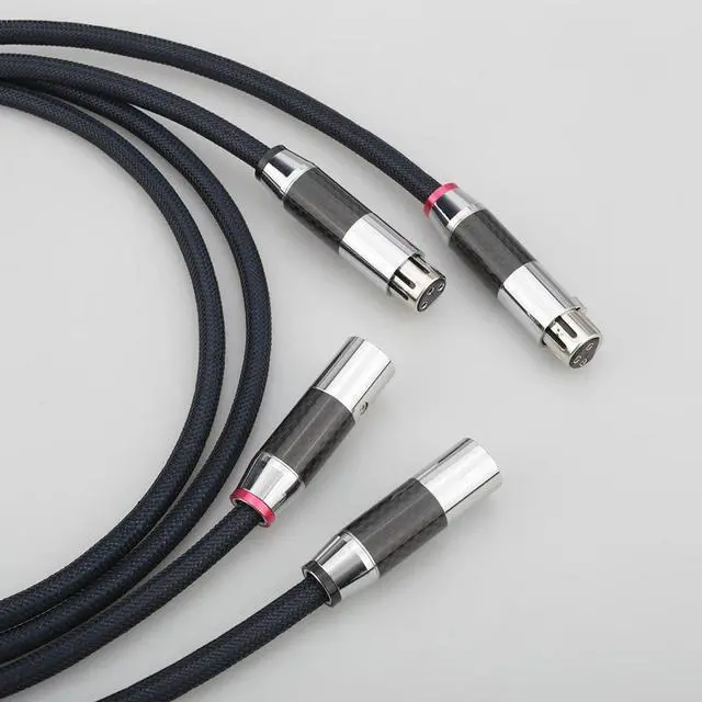 Alt view image 4 of 6 - A10 Silver Plated XLR Balanced HiFi Audio Interconnect Cables Female XLR to Male XLR XLR Wire Signal Line XLR Cables Length:1.5m
