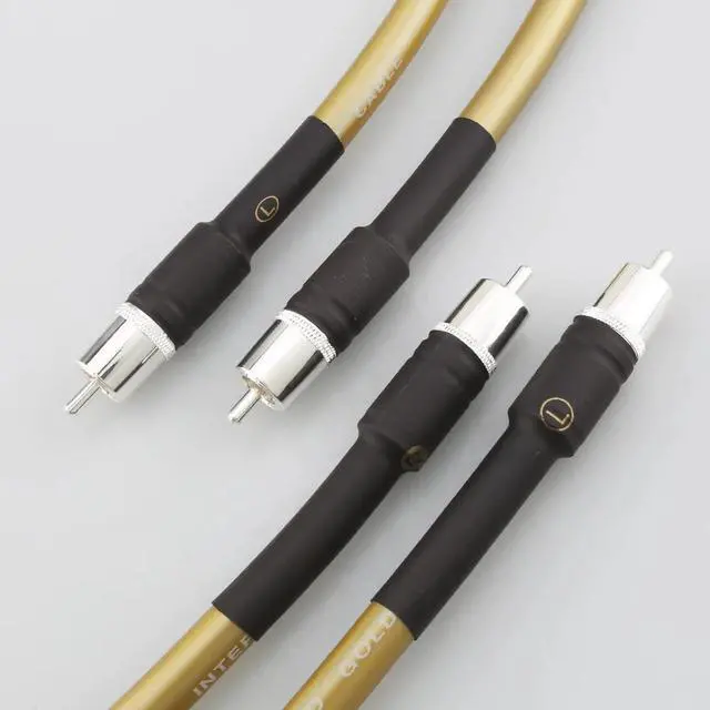 Alt view image 2 of 6 - HiFi A70 RCA interconnect cable with Silver plated RCA plug connector Length:2m