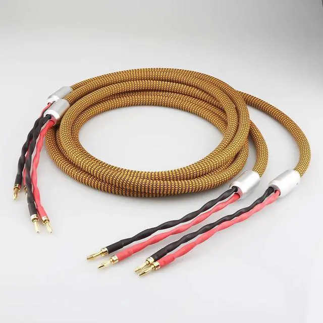 Alt view image 3 of 6 - AS0801 Silver Plated HIFI Speaker Cable Audiophile Loudspeaker Cable Length:(2.5m)