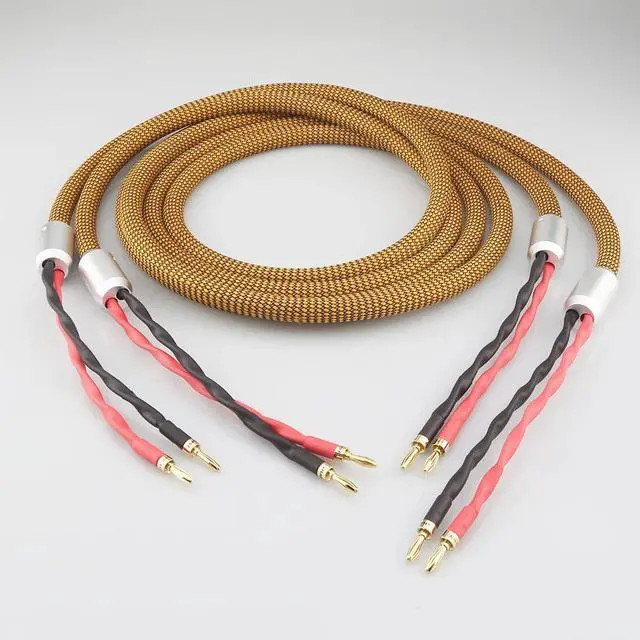 Alt view image 2 of 6 - AS0801 Silver Plated HIFI Speaker Cable Audiophile Loudspeaker Cable Length:(2.5m)