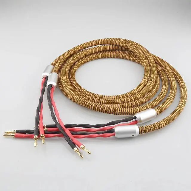 Alt view image 4 of 6 - AS0801 Silver Plated HIFI Speaker Cable Audiophile Loudspeaker Cable Length:(2.5m)