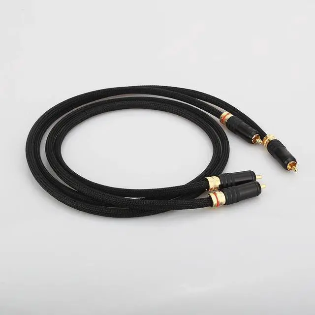 Alt view image 2 of 6 - A53 Pair RCA Interconnect Audio Cable analog Hifi Stereo Audio Cable Pure Copper Phono RCA Cable For Home theater Length:(1.5m)