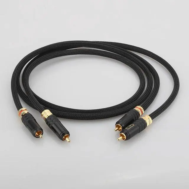 Alt view image 5 of 6 - A53 Pair RCA Interconnect Audio Cable analog Hifi Stereo Audio Cable Pure Copper Phono RCA Cable For Home theater Length:(1.5m)
