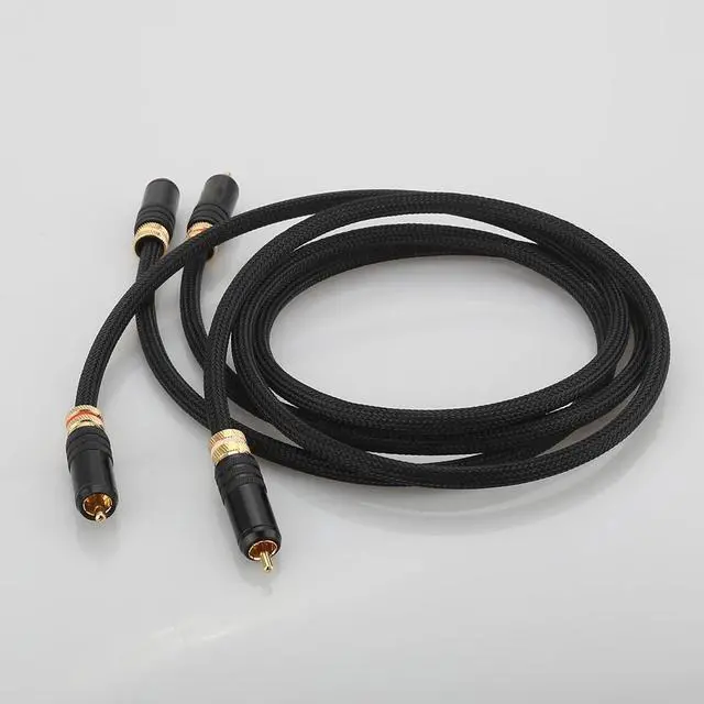 Alt view image 4 of 6 - A53 Pair RCA Interconnect Audio Cable analog Hifi Stereo Audio Cable Pure Copper Phono RCA Cable For Home theater Length:(1.5m)