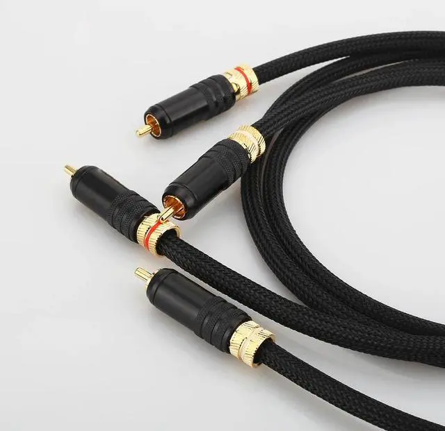 Alt view image 6 of 6 - A53 Pair RCA Interconnect Audio Cable analog Hifi Stereo Audio Cable Pure Copper Phono RCA Cable For Home theater Length:(1.5m)