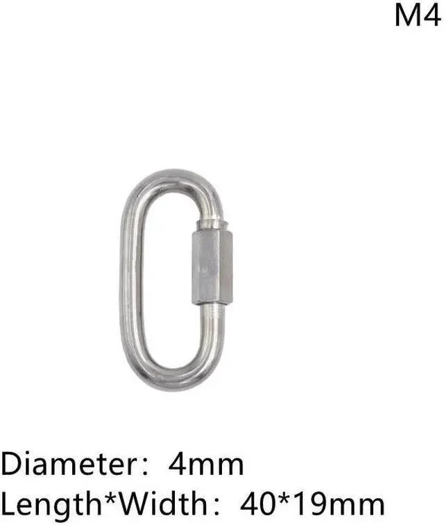 Main image of 1 Pcs Carabiner Hook 304 Stainless Steel Oval Screwlock Quick Link Lock Ring Hook Chain Rope Connector Buckle Locked Hook(M4)