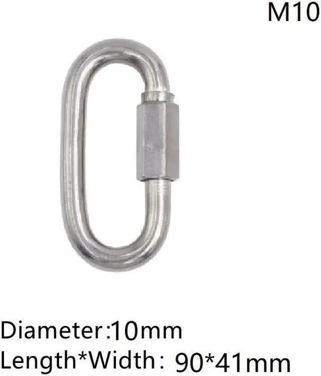 Main image of 1 Pcs Carabiner Hook 304 Stainless Steel Oval Screwlock Quick Link Lock Ring Hook Chain Rope Connector Buckle Locked Hook(M10)