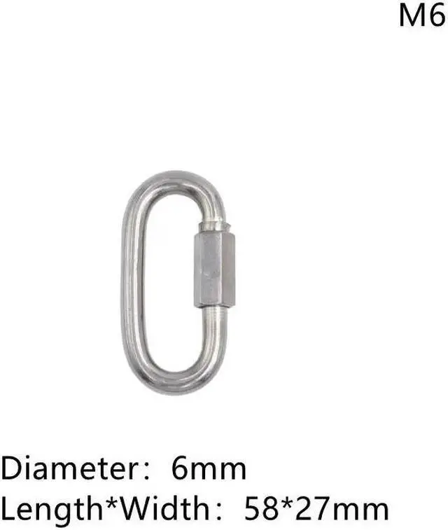 Main image of 1 Pcs Carabiner Hook 304 Stainless Steel Oval Screwlock Quick Link Lock Ring Hook Chain Rope Connector Buckle Locked Hook(M6)