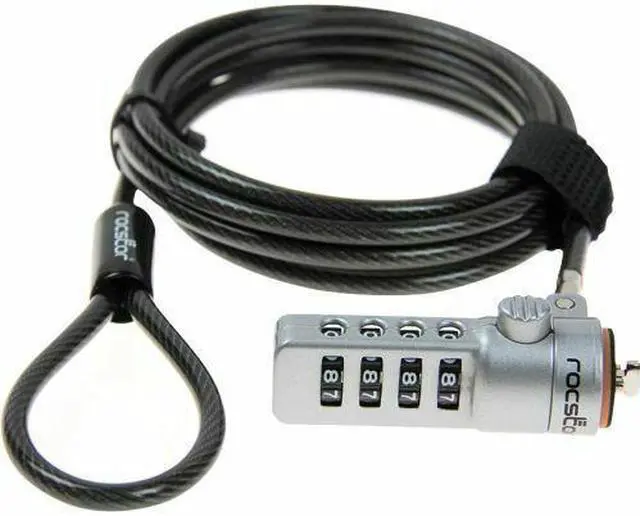 Alt view image 7 of 11 - Rocstor 6FT Rocbolt Combination Laptop Lock Security Cable 4 Digit Lock