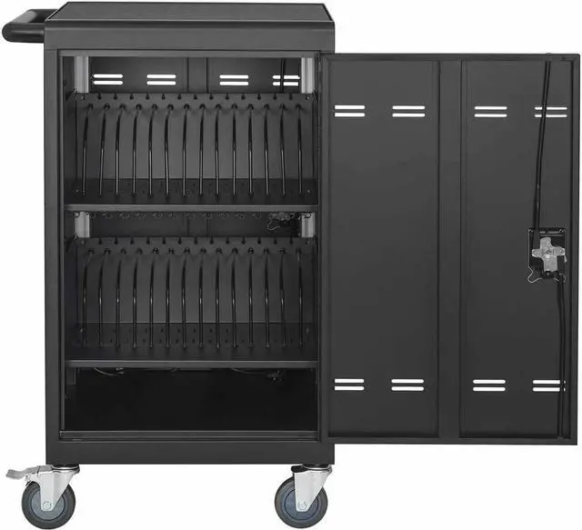 Alt view image 6 of 13 - AVer AVerCharge B30 30 Device Charging Cart, 24.6"w x 21.3"d x 38.1"h