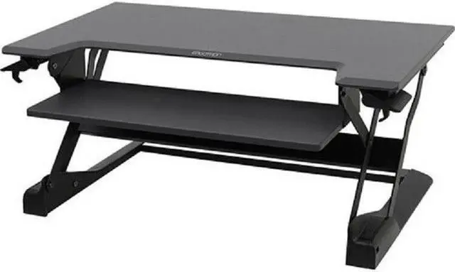 Alt view image 18 of 20 - Ergotron 33-406-085 WorkFit-TL, Sit-Stand Desktop Workstation (Black with grey surface)