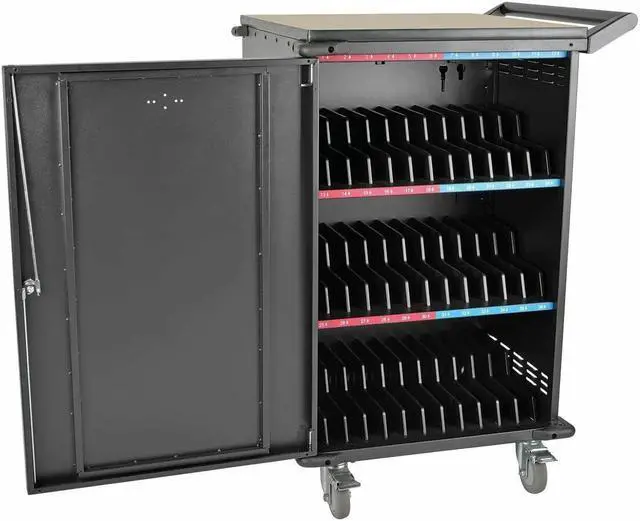 Alt view image 10 of 20 - Tripp-Lite Accessory CSC36AC 36 Device Charging Station Cart for Chromebooks Laptops Black