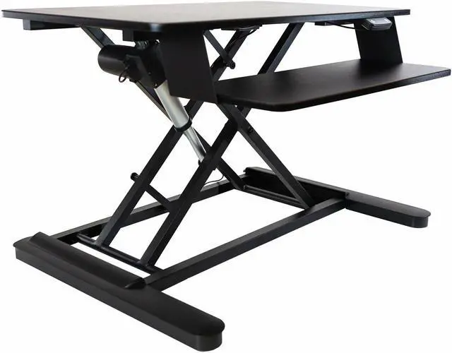 Alt view image 15 of 20 - Ergotech - FDM-E-DESK - Electric Sit Stand Desktop Converter Designed W/36 Upper Display Surfacea And Lo
