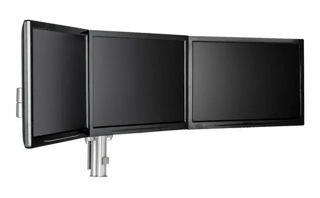 Alt view image 2 of 4 - Atdec Awm Triple Monitor Arm Desk Mount. Flat And Curved Up To 24In - Vesa 75 X 75 100 X 100