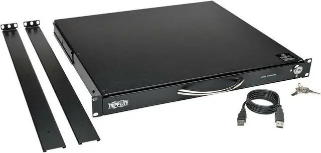 Alt view image 8 of 16 - Tripp Lite 1U Rackmount Keyboard with KVM Cable Kit for 2-Post or 4-Post Racks (SRSHELFKBD)