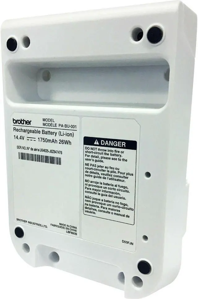 Alt view image 13 of 19 - Brother International - PABU001 - Brother QL-810/820 Rechargeable Battery - For Label Printer - Battery Rechargeable -