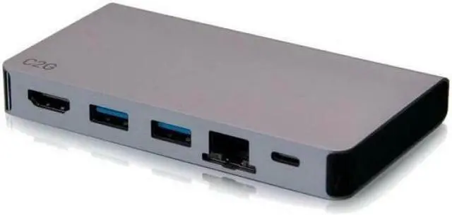 Alt view image 9 of 13 - C2G 54457 100W Multiport USB-C Travel Dock