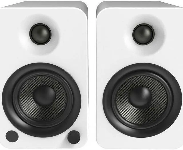 Alt view image 8 of 19 - Kanto YU4 Powered Bookshelf Speakers with Built-In Bluetooth - Pair (Matte White)