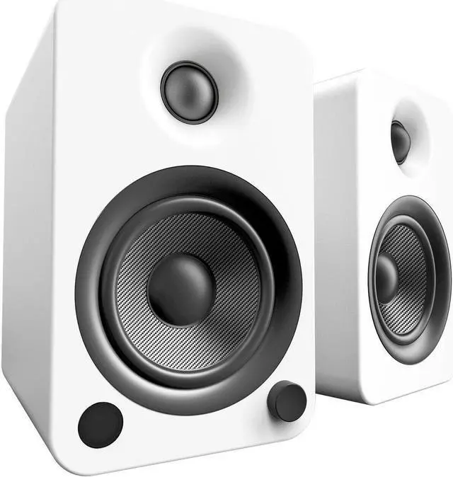 Alt view image 6 of 19 - Kanto YU4 Powered Bookshelf Speakers with Built-In Bluetooth - Pair (Matte White)