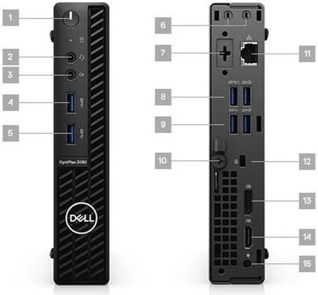 Alt view image 11 of 11 - Dell OptiPlex 3080 MFF Desktop Computer i5-10500T 8GB 500GB HDD Windows 10 Pro