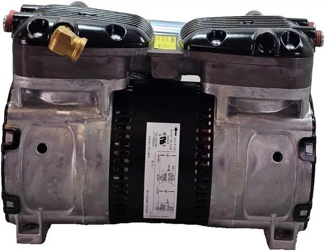 Alt view image 7 of 7 - Gast 87R647 Oil Free Twin Cylinder Vacuum Pump 1/2HP 120/240V, 6.2A