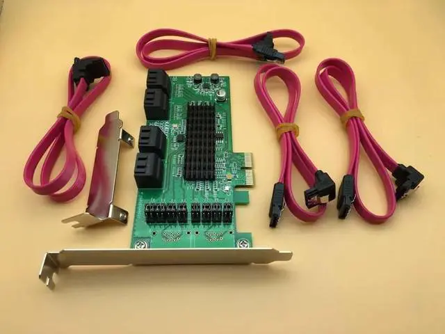 Alt view image 6 of 6 - SATA3 Expansion Card PCI E to SATA3.0 6Gbps 8 port SATA HDD SSD Controller Card Chip for Marvell with Low Profile Bracket