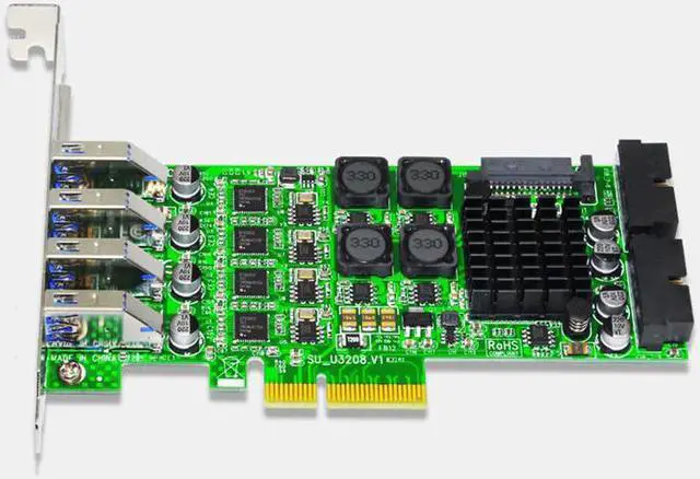 Alt view image 5 of 6 - Add On Card PCI Express USB 3.0 PCI-E 19 Pin USB 3.0 Adapter PCI-E to USB 3.0 Controller PCI E PCIE USB3.0 Expansion Card