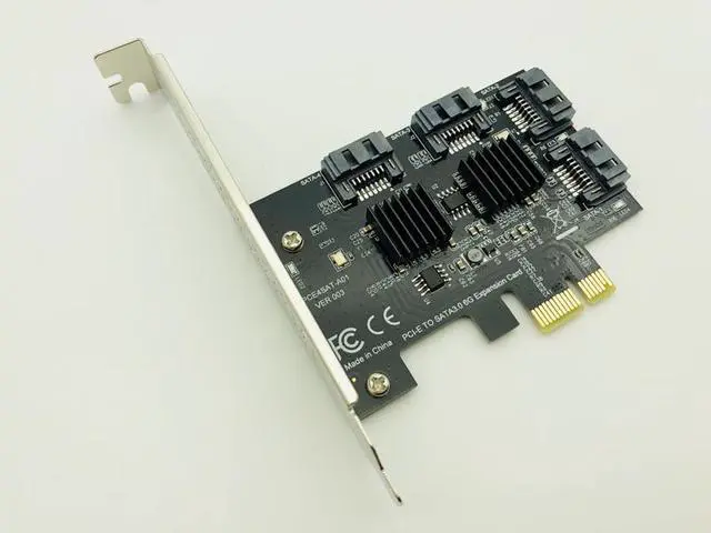 Alt view image 2 of 6 - Add On Cards PCIE to SATA Card/HUB/Controller SATA3 PCI E/PCIE SATA 3 PCI Express SATA 4Port Multiplier Expansion Adapter