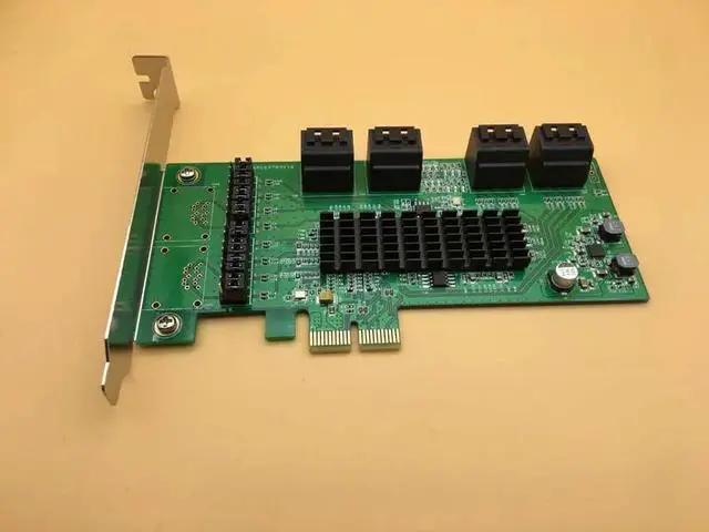 Alt view image 4 of 6 - SATA3 Expansion Card PCI E to SATA3.0 6Gbps 8 port SATA HDD SSD Controller Card Chip for Marvell with Low Profile Bracket