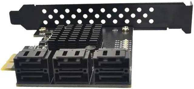 Alt view image 6 of 6 - PCIE to SATA Card 6 Ports SATA 3 PCI Express Expansion Card PCI-E/PCIE SATA Controller Multiplier for SSD Synology ASM1166 Chips