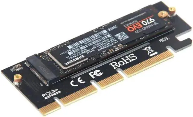 Alt view image 4 of 5 - M.2 NVME Raiser PCIE to M2 Adapter PCI Express GEN3 High Speed Compatible PCIE X16 X8 X4 Slot LED Indicator for 2230-2280 M2 SSD