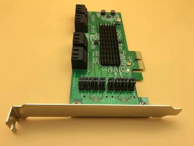 Alt view image 3 of 6 - SATA3 Expansion Card PCI E to SATA3.0 6Gbps 8 port SATA HDD SSD Controller Card Chip for Marvell with Low Profile Bracket