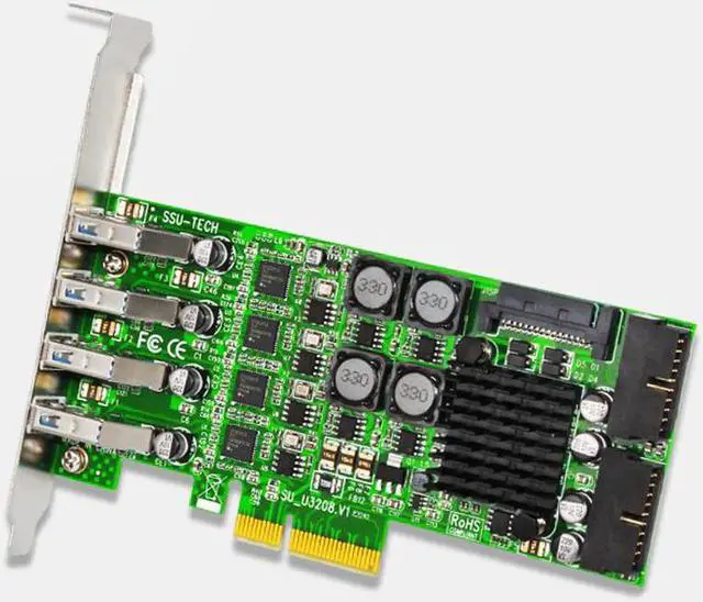 Alt view image 3 of 6 - Add On Card PCI Express USB 3.0 PCI-E 19 Pin USB 3.0 Adapter PCI-E to USB 3.0 Controller PCI E PCIE USB3.0 Expansion Card