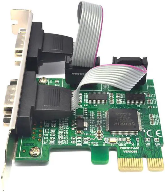Alt view image 5 of 5 - Add On Cards RS 232 Adapter PCI Express 1X Computer Expansion Cards RS232 PCI-E X1 Computer Components 2 Port Serial Card