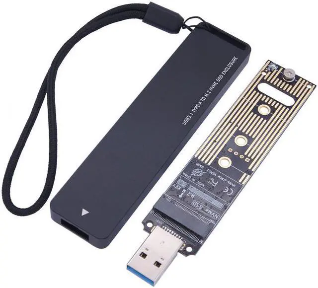 Alt view image 3 of 4 - M2 SSD Case NVME SSD Enclosure M.2 to USB 3.1 Type A Hard Drive Enclosure Case for 2230 2242 2260 2280 NVME PCI-E M Key SSD Disk