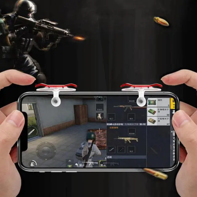 Main image of Left+Right PUBG Moible Phone Controller Gamepad  Fire L1 R1 Trigger Game Pad Grip Joystick For IPhone Android Accessories